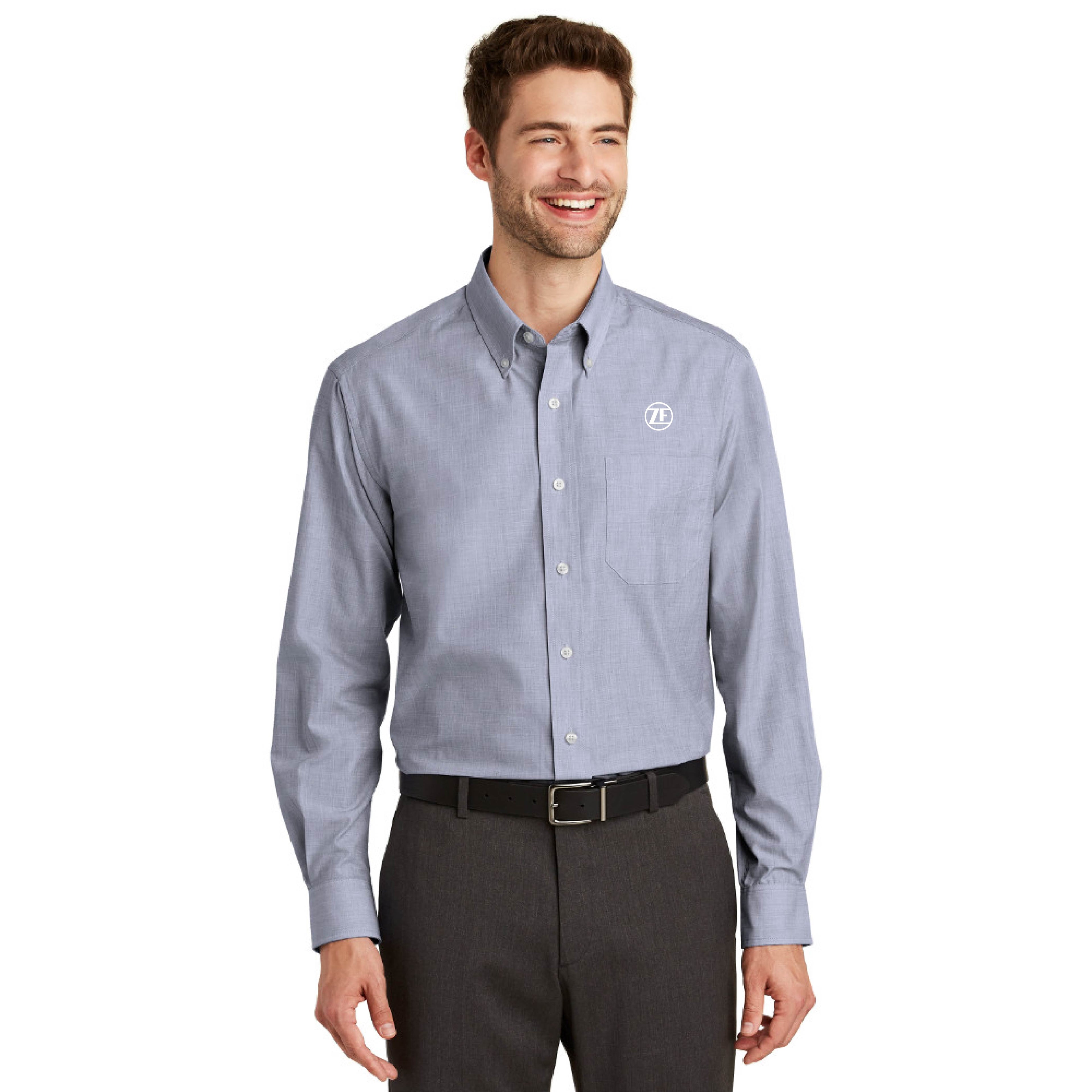 Port Authority® Crosshatch Easy Care Shirt - S640 - Navy Frost, XXXX-Large image