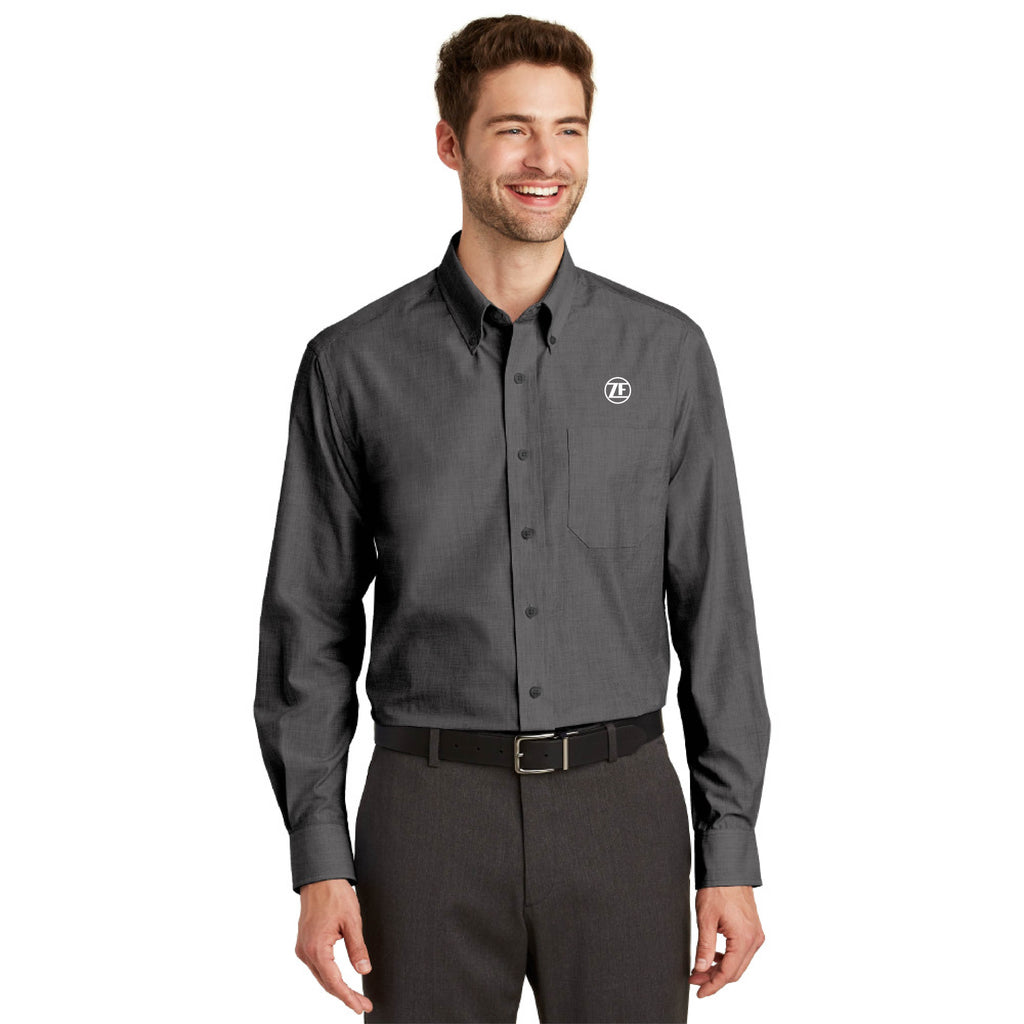 Port Authority® Crosshatch Easy Care Shirt - S640 - Soft Black, XX-Large image