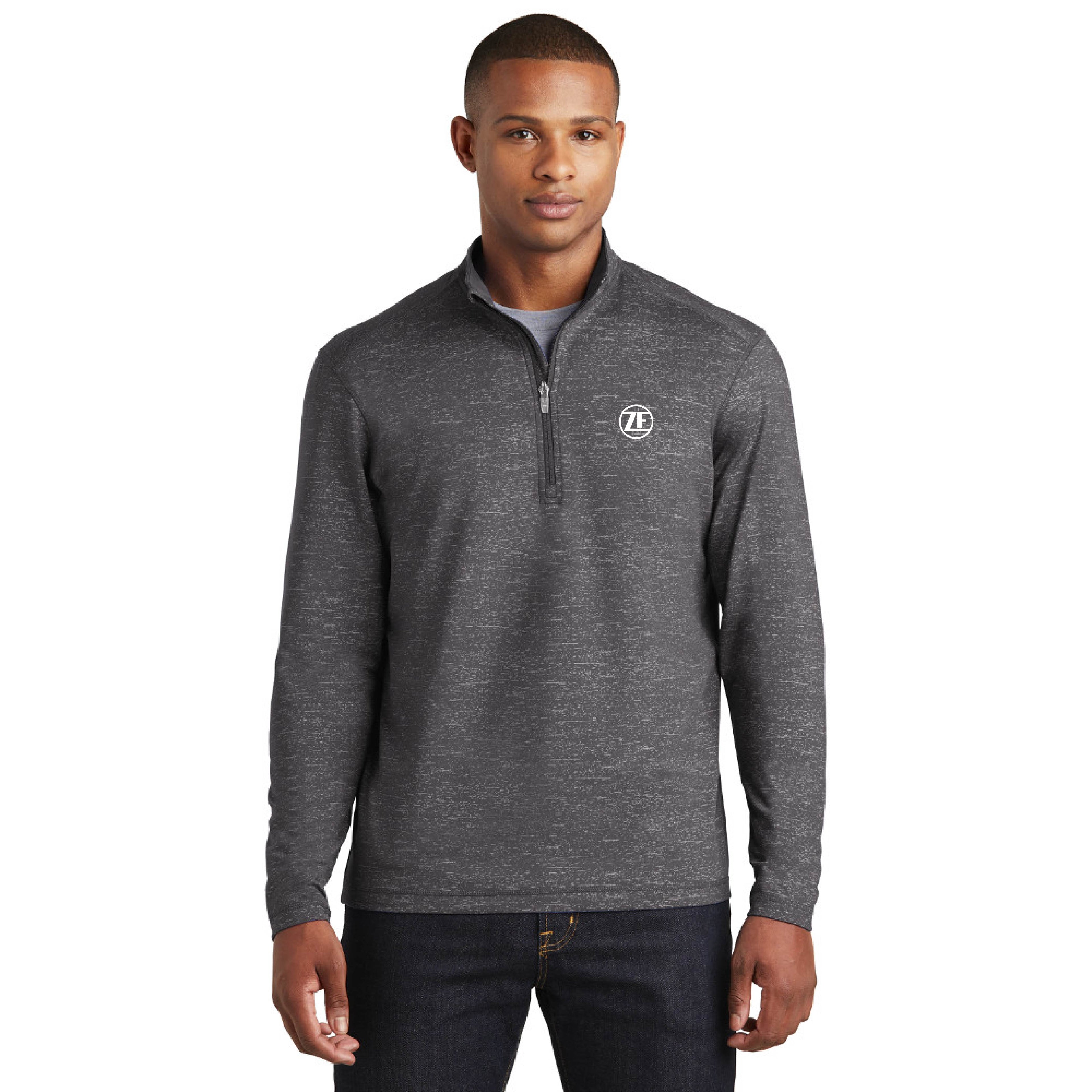 Sport-Tek ® Sport-Wick ® Stretch Reflective Heather 1/2-Zip Pullover - ST855 - Charcoal Grey, Large image