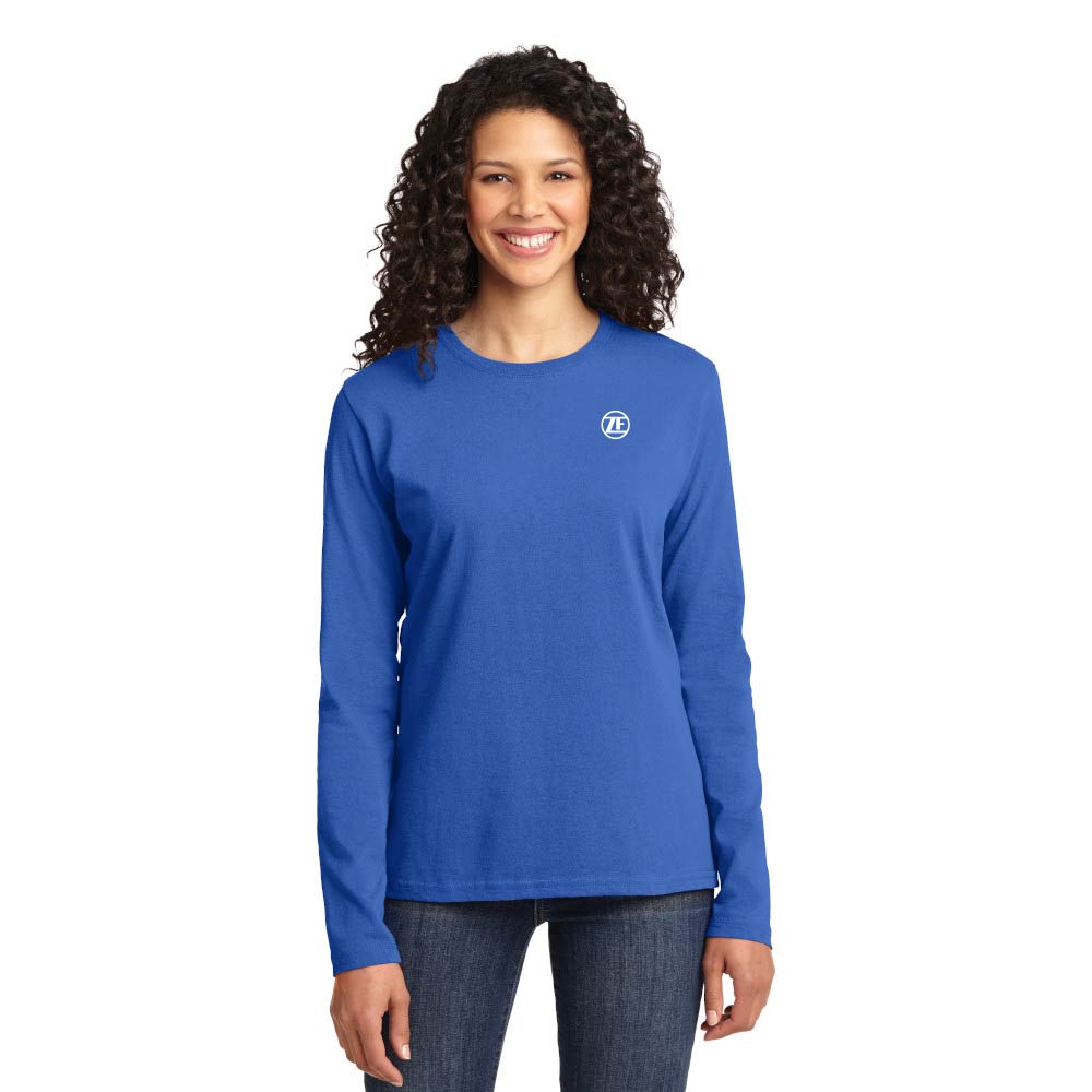 Ladies Port & Company® Long Sleeve Core Cotton Tee - LPC54LS - X-Small, Royal image