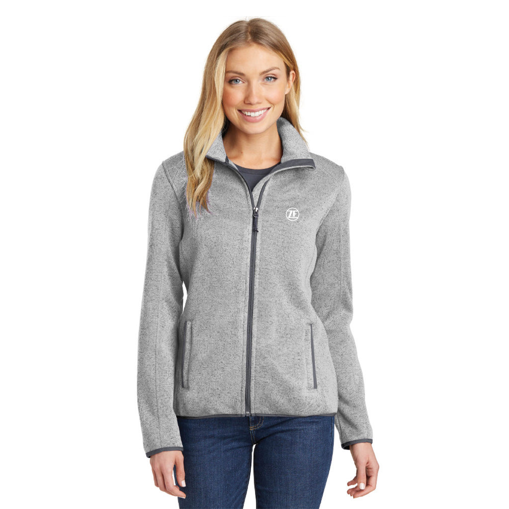 Port Authority® Ladies Sweater Fleece Jacket - L232 - Grey Heather, XX-Large image