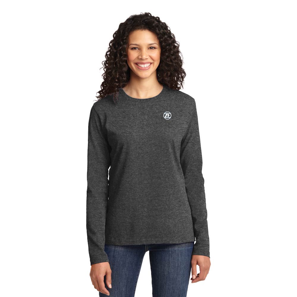 Ladies Port & Company® Long Sleeve Core Cotton Tee - LPC54LS - Medium, Dark Grey Heather image