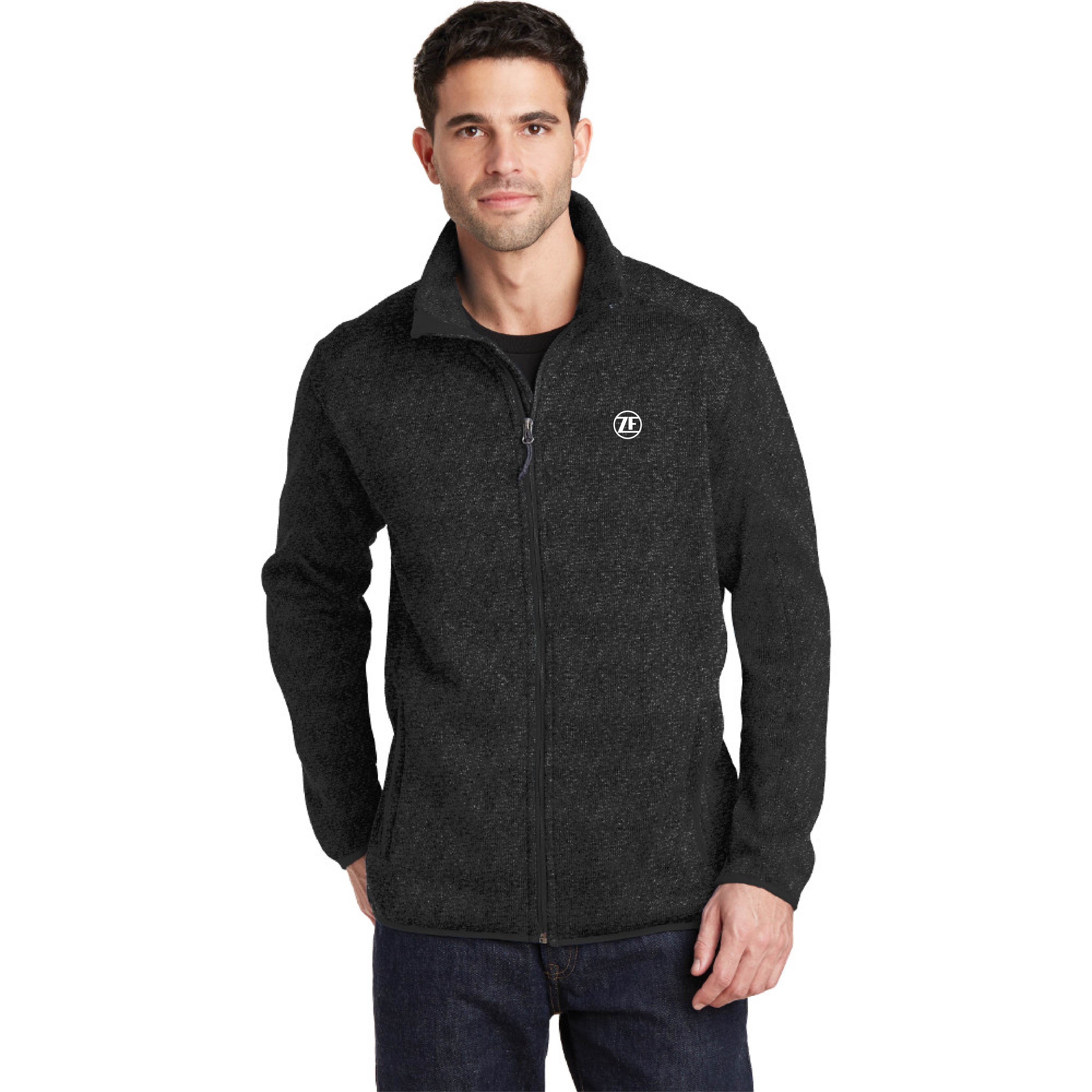 Port Authority® Sweater Fleece Jacket - F232 - Black Heather, XXXX-Large image