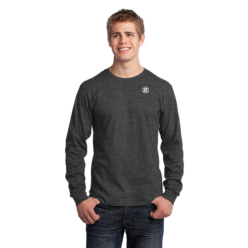 Port & Company® Long Sleeve Core Cotton Tee - PC54LS - Small, Dark Grey Heather image