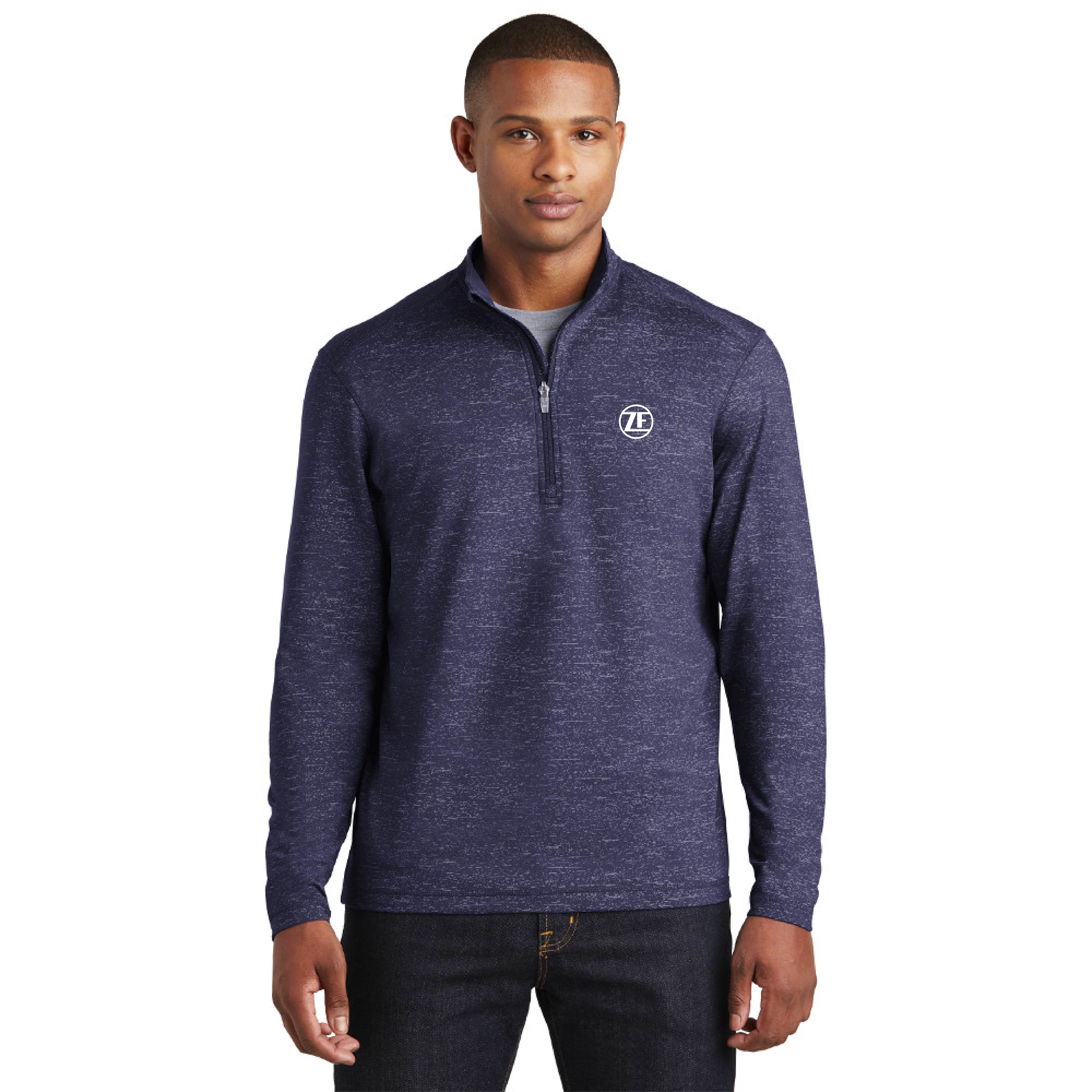 Sport-Tek ® Sport-Wick ® Stretch Reflective Heather 1/2-Zip Pullover - ST855 - True Navy, X-Large image