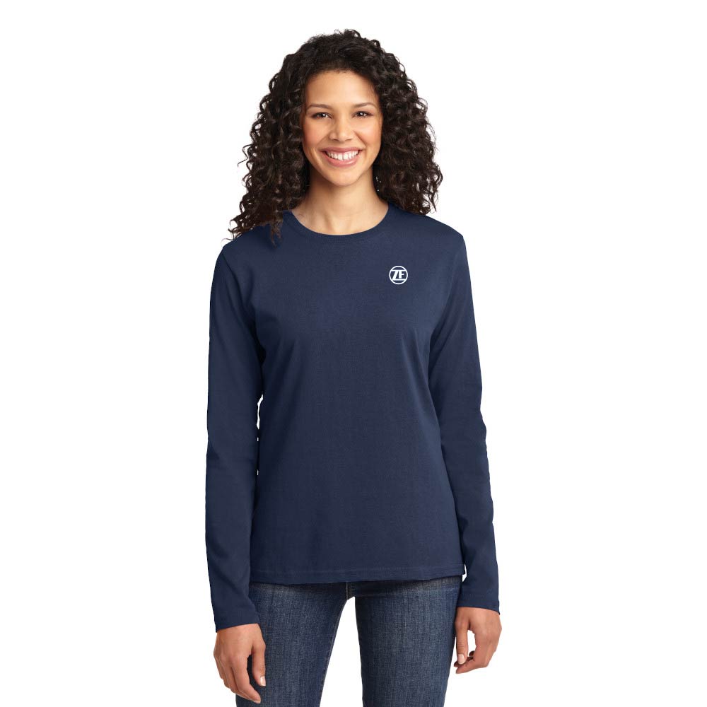 Ladies Port & Company® Long Sleeve Core Cotton Tee - LPC54LS - XX-Large, Navy image