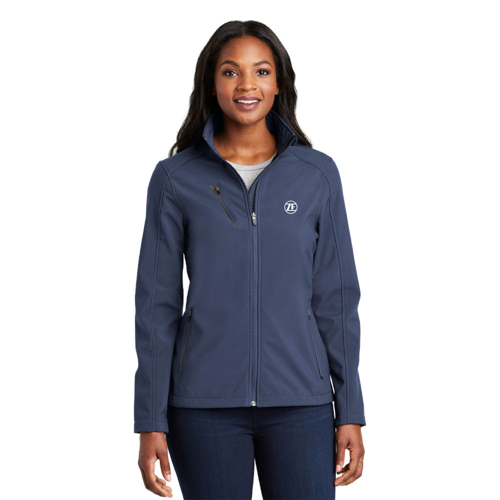 Port Authority® Ladies Welded Soft Shell Jacket - L324 - Dress Blue Navy, XX-Large image