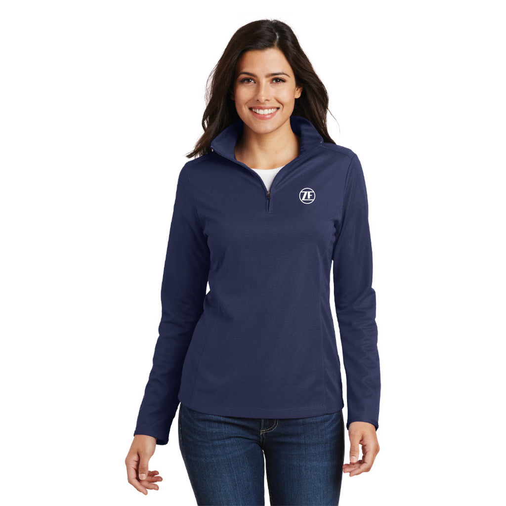 Port Authority® Ladies Pinpoint Mesh 1/2-Zip - L806 - True Navy, X-Large image
